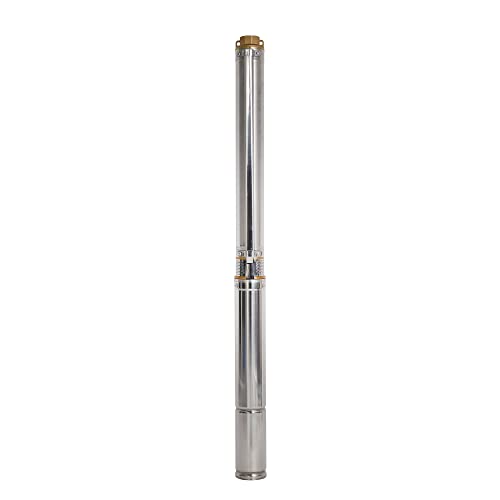2.5" Tube Stainless Steel Submersible Well Pump 110V 0.5Hp Deep Well Pump 141ft,13GPM 65mm Bore Well Water Pump with Control Box for Home Garden Agricultural Industrial,10m Copper Power Cord - size: 110V/60Hz 0.37KW 0.5HP 1"