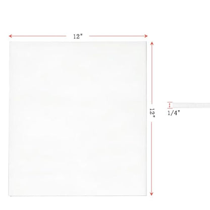 12"x 12"x 1/4" Thick High Temperature Gasket Paper,Ceramic Fiber Gasket Material Fireproof Insulation Sheet for Pellet Stove,Wood Stove,Kiln,Boiler,RV Furnace Gaskets,White 4 Pcs - size: 12"x 12"x 1/4"x6
