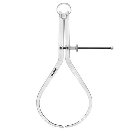 Groz 01414 10" Spring Outside Caliper, Matte Finish, with Solid Nut - size: 10 Inch