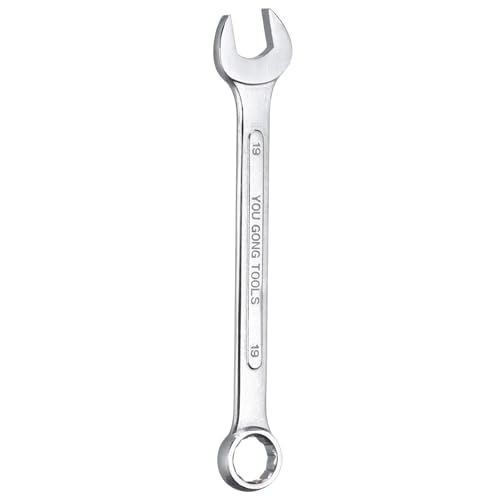 HARFINGTON Metric Combination Wrench, 19mm Open End & 15-Degree Offset - size: 19mm