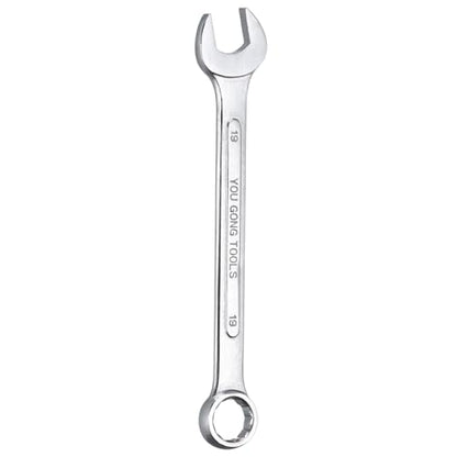 HARFINGTON Metric Combination Wrench, 19mm Open End & 15-Degree Offset - size: 19mm