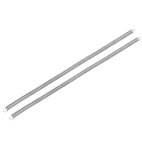 uxcell 2Pcs Extension Springs, 0.5x8x300mm/0.02x0.31x11.81in 304 Stainless Steel Extended Compression Spring Steel Dual Hook Tension Springs for Machinery Construction Home Repairs - size: 0.5x8x300mm