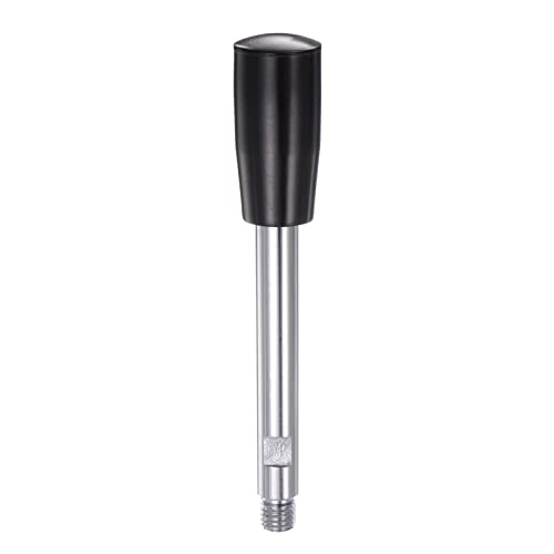 HARFINGTON Clamping Handles M12 Thread 160mm (6.3") Length Chrome Plated Revolving Crank Handle Grip Handwheel Screw Stem for Lathe Machine - color: Black, size: M12 x 160mm