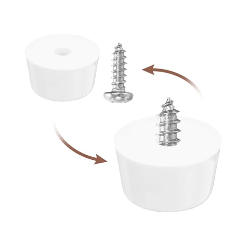 uxcell 8Pcs Rubber Bumper Feet, 0.39" H x0.67 W Round Pads with Stainless Steel Washer and Screws for Furniture, Appliances, Electronics - size: 0.39" H x0.67" W