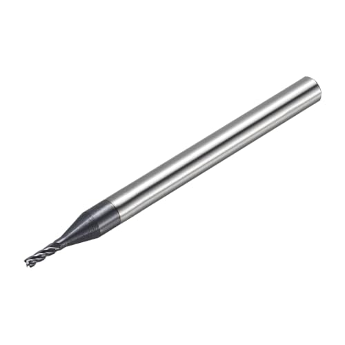 1.45mm Carbide End Mill, 4.35mm Cut L, 50mm L, 4mm Shank, Black - color: Black, size: 1.45mm Dia,4.35mm CL,50mm L,4mm Shank