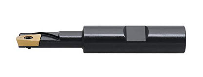 Accusize Industrial Tools 3/8'' 90 Deg Square Shoulder Indexable End Mill with 3'' Overall Length, APKT11T3 Carbide Inserts, 1 Flute, 0056-0912 - size: 3/8" Cut, 1/2" Shk, 1 Fl