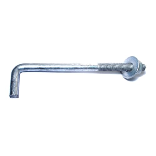 Hard to Find Fastener Hot Dip Galvanized Anchor Bolts, Sturdy Steel Anchors for Concrete, Cement, Asphalt in Construction, 5/8-11 x 10, Pack of 10 - size: 5/8-11 x 10"