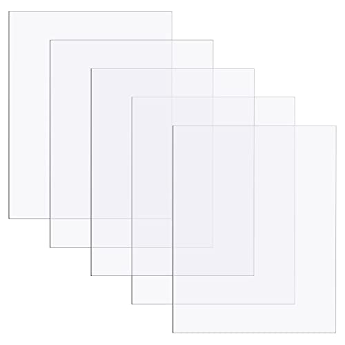 Zonon 5 Pcs Polycarbonate Clear Plastic Sheets, 8'' X 10'' X 0.04'' - size: 8" X 10" X 0.04"