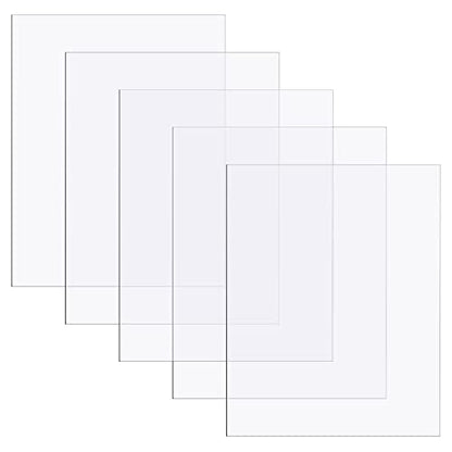 Zonon 5 Pcs Polycarbonate Clear Plastic Sheets, 8'' X 10'' X 0.04'' - size: 8" X 10" X 0.04"