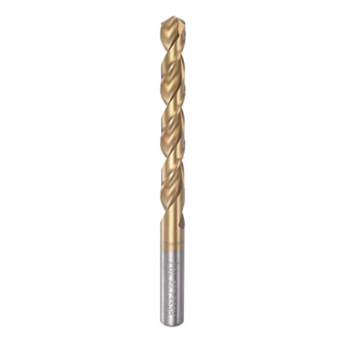 HARFINGTON Twist Drill Bit 10.7mm Titanium Coated (HSS-E) M42 High Speed Steel 8% Cobalt Straight Shank for Stainless Steel Aluminum Alloy Metal - size: 10.7mm