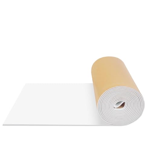 FONUNO Neoprene Foam Padding with Adhesive Closed Cell Foam, White - color: White, size: 12" Wide x 118" Long x 1/8" Thick