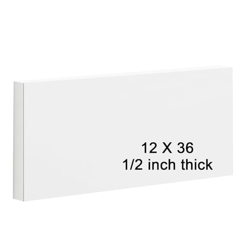 HDPE Sheet 1/2-12" x 36" High Density Polyethylene Sheets with Protective Film 1/2 Thick HDPE Plastic Sheet Board Solid Plastic Block for Flat Panel DIY Projects Machining Home (White) - color: White, size: 12“x36"x1/2"