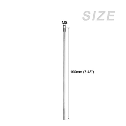 METALLIXITY Double Ended Stud Screws (M5 Thread 190mm Length) 10pcs, 304 Stainless Steel Dual Threaded Rod Bolts - for House Maintenance - size: M5x190mm
