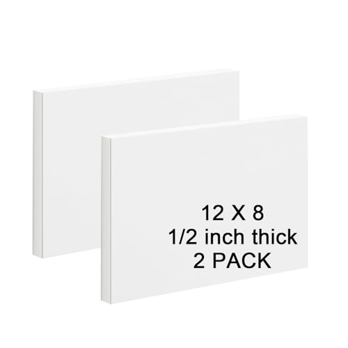 HDPE Sheet 1/2-2PCS 12" x 8" High Density Polyethylene Sheets with Protective Film 1/2 Thick HDPE Plastic Sheet Board Solid Plastic Block for Flat Panel DIY Projects Machining Home (White) - color: White, size: 12“x8"x1/2"