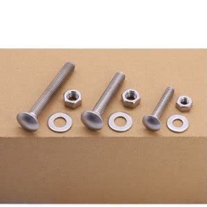 1/2-13 x 4 (4 Sets) Carriage Bolts Screws with Nuts and Washers Hardware Kits, 304 Stainless Steel 18-8, Round Head Carriage Bolts Sets, Square Neck, Fully Threaded - size: 1/2-13 x 4"