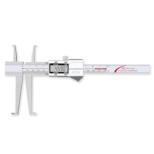 Digital Inside Groove Caliper Electronic Caliper with Upper Jaw and Lower Jaw Groove, 9-200mm/8 Inch, 0.01mm/0.0005", Metric/Imperial, IP54, Stainless Steel (8 Inch) - size: 8 Inch