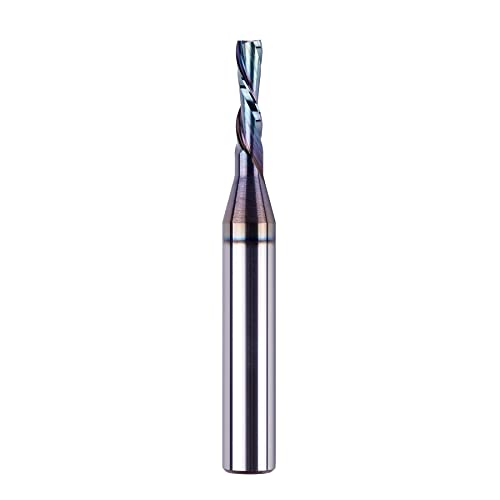 SpeTool 1/8 Inch Downcut CNC Router Bits 1/4 Inch Shank with Extra Long Life Coating, Carbide Spiral Down Cut End Mill Slot Cutting Router Bit for Woodworking - size: 1/8" Dia - 1/2" CL -1/4" Shank, style: DOWN CUT