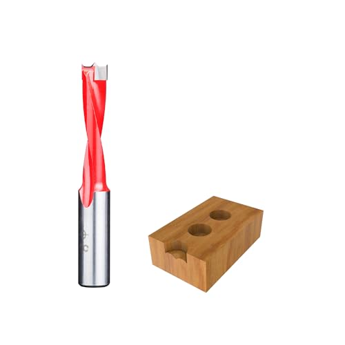 HUHAO 8mm Carbide Tipped Brad Point Boring Bit, Left Hand Dowel Drill Bits - size: 8mm Dia x 70mm Long x 10mm Shank L