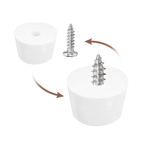 uxcell 8Pcs Rubber Bumper Feet, 0.35" H x0.55 W Round Pads with Stainless Steel Washer and Screws for Furniture, Appliances, Electronics - size: 0.35" H x0.55" W