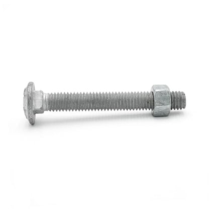 5/16"-18 x 5 (50 Pack) Galvanized Carriage Bolt Kit Grade 307A, Includes 5/16"-18 Hex Nuts (50 pcs), Hot Dip Galvanized for Exterior Use by Fastener Depot