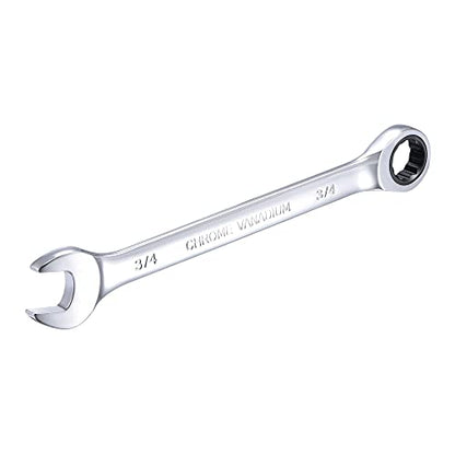 uxcell 3/4 Inch Ratcheting Combination Wrench SAE 72 Teeth 12 Point Ratchet Box Ended Spanner Tools, Cr-V - size: 3/4"