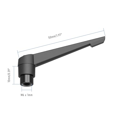 Adjustable Clamping Lever Handles, M6 Female Thread Knobs Rotating Screw Locking Quick Release Ratchet Push Button Handle, Black - size: M6 x 50mm 1Pc
