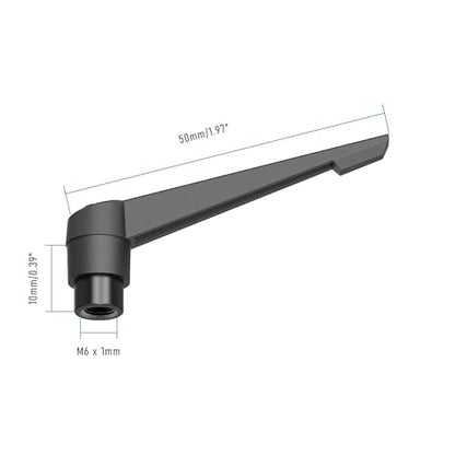 Adjustable Clamping Lever Handles, M6 Female Thread Knobs Rotating Screw Locking Quick Release Ratchet Push Button Handle, Black - size: M6 x 50mm 1Pc