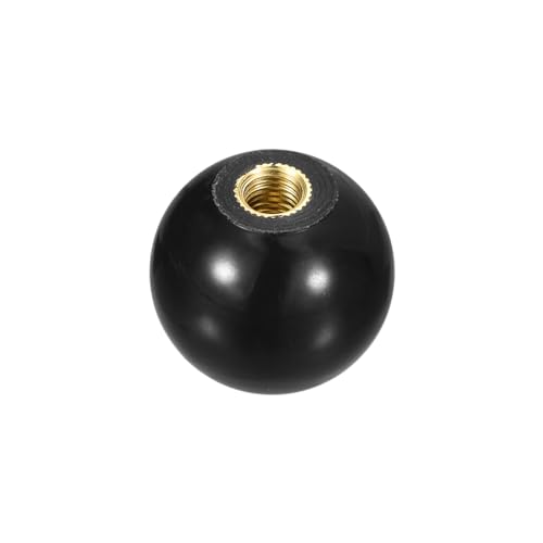 uxcell Threaded Ball Knobs, M5 Female Thread Thermoset Ball Knob 20mm Dia Round Operation Ball Handles with Copper Insert for Machine Lever Handle, Black - color: Black, size: M5x20mm