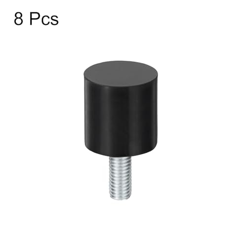 uxcell M8 Thread Rubber Mounts, Vibration Isolators, Cylindrical Shock Absorber with Studs 25 x 25mm 8pcs - size: M8x25x25mm