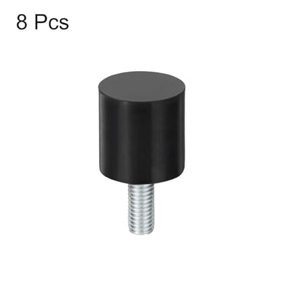 uxcell M8 Thread Rubber Mounts, Vibration Isolators, Cylindrical Shock Absorber with Studs 25 x 25mm 8pcs - size: M8x25x25mm