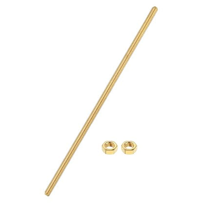 uxcell Brass Fully Threaded Rod, M4x0.7mm Pitch Right Hand Threads Studs with Solid Brass Hex Nuts, 150mm/6 Long Threaded Screw Rods Fasteners for Anchors Bolts Hangers Clamps - size: M4x0.7mmmm150mm