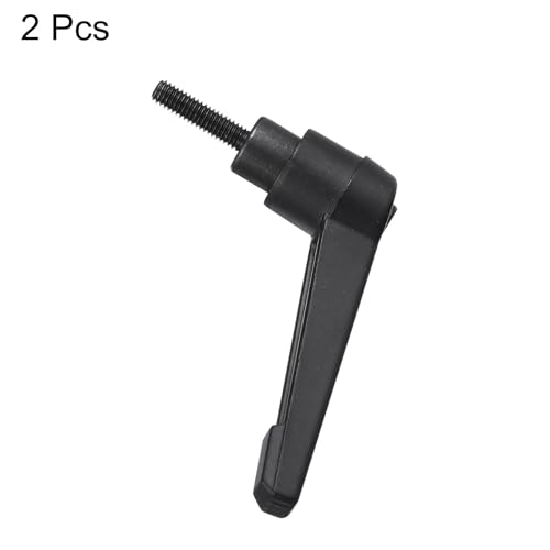 uxcell 2pcs Adjustable Clamping Lever Handle M4 x 16mm Metric Black Oxide Carbon Steel Male Threaded Stud Hand Knobs Rotating Screw Handles Bolts with Locking Lever Black - size: M4 x 16mm