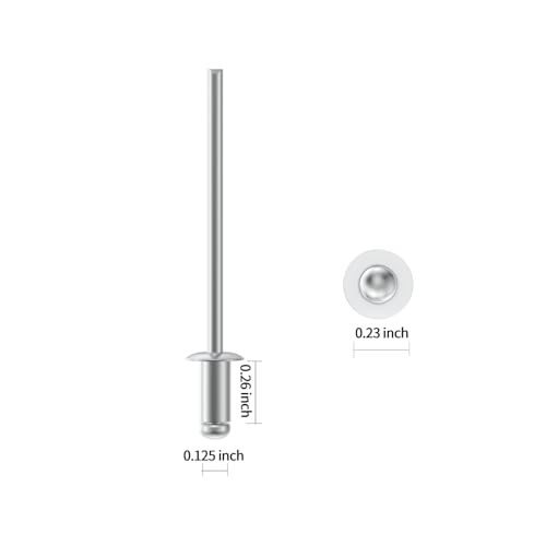 VGBUY (320Pcs) 1/8" x 1/4" Aluminum Blind Rivets, 3.2 x 6mm Pop Rivets,Rivets for Metal,Silver-(VG10101) - size: 1/8" x 1/4"(320pcs)