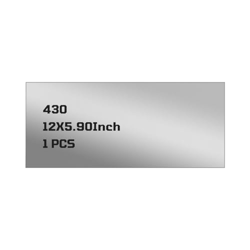 430 Stainless Steel Sheet Metal, 12" x 6", 22 Gauge (0.8mm) Stainless Steel Plate, Cut to Size Metal Sheet for Crafts, Kitchen & Office Projects, 1 Pack - size: 12" x 6" x 0.03"