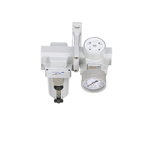 PneumaticPlus SAU420-N04G-MEP Air Filter Regulator Combo, 1/2" NPT - style: Metal Bowl - Manual Drain