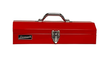 Homak Tool Box, 16" Portable Steel Small Tool Box with Metal Latch Closure & Plastic Handle, Multi-Purpose Heavy Duty Toolbox, Red - size: 16-Inch x 6-Inch x 4-Inch - Small