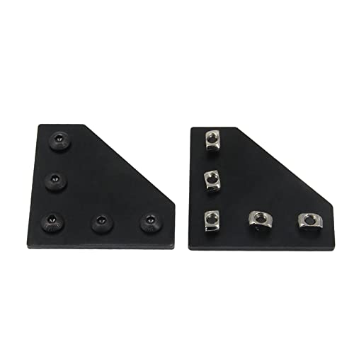 12PCS Corner Bracket Plate Outside Joining Plate for 2020 Series Aluminum Profile 3D Printer Frame (L-Black-2020) - style: L-Black-2020