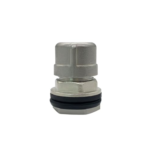 Beduan Stainless Garden Hose Bulkhead Fitting, 3/4 GHT Male to 1/2 Female Bulkhead Water Tank Connector Thru-bulk Fitting for Rain Barrels, Aquariums, Sinks, Irrigation with Caps(Pack of 2) - size: 1/2 NPT to 3/4 GHT
