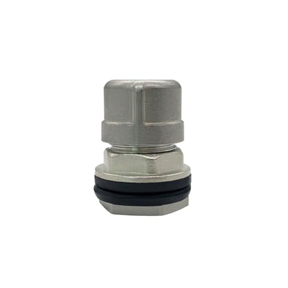 Beduan Stainless Garden Hose Bulkhead Fitting, 3/4 GHT Male to 1/2 Female Bulkhead Water Tank Connector Thru-bulk Fitting for Rain Barrels, Aquariums, Sinks, Irrigation with Caps(Pack of 2) - size: 1/2 NPT to 3/4 GHT