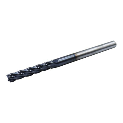 1/4in Solid Carbide Long End Mill, 4 Flute, 30 Degree Helix - size: 1/4in