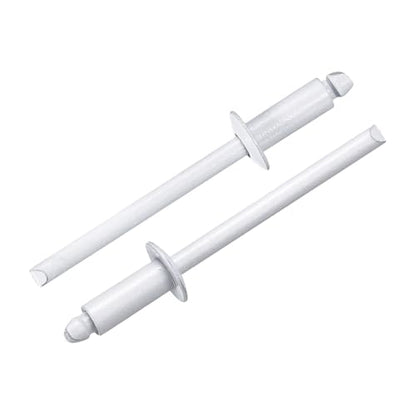 uxcell 100Pcs 5/32" x3/8" Aluminum Blind Rivets, Aluminum Grip and Steel Mandrel, Dome Head Long Split Rivets for Metal, Furniture, Automotive, White - color: White, size: 5/32"x3/8"