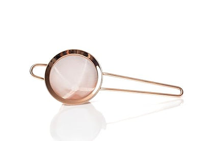 Bull in China Fine Mesh Strainer with Handle - Copper Finish | Bar Hand Strainer | Wire Mesh Cocktail Strainer | Strainer for Bartending - color: Copper Plated