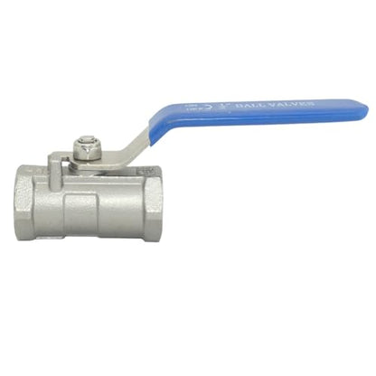 VARMHUS 1/2" Stainless Steel 304 Ball Valve 1Pc Type NPT Female Threaded with Heavy Duty Blue Vinyl Insulation Handle,CF8M Ristricted Flow,1000 WOG (1/2") - size: 1 Piece 1/2 inch