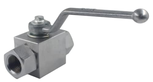 High Pressure Hydraulic Ball Valve KHB 1/2'' NPT, Shut-Off 2 Way Ball Valve, 1/2 Inch Hydraulic Valve 7250 PSI - size: KHB 1/2NPT(2 Way)