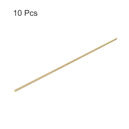 uxcell 1.5mm x 300mm Brass Round Rod, Metal Solid Shaft Rods Lathe Bar Stock for DIY Crafts Model Car Helicopter Airplane 10pcs - size: 1.5mm x 300mm