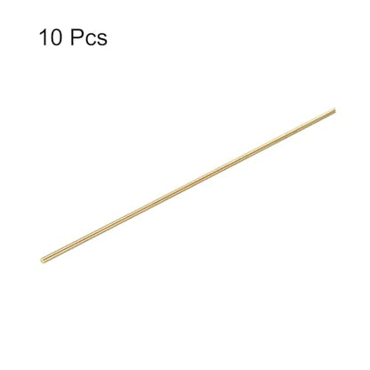 uxcell 1.5mm x 300mm Brass Round Rod, Metal Solid Shaft Rods Lathe Bar Stock for DIY Crafts Model Car Helicopter Airplane 10pcs - size: 1.5mm x 300mm