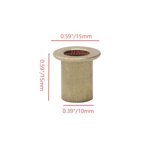 6Pcs Flange Bearing Sleeve OD 15mm ID 8mm Length 15mm Thickness