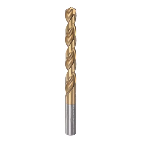 HARFINGTON Twist Drill Bit 12.4mm Titanium Coated (HSS-E) M42 High Speed Steel 8% Cobalt Straight Shank for Stainless Steel Aluminum Alloy Metal - size: 12.4mm