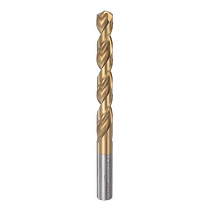 HARFINGTON Twist Drill Bit 12.4mm Titanium Coated (HSS-E) M42 High Speed Steel 8% Cobalt Straight Shank for Stainless Steel Aluminum Alloy Metal - size: 12.4mm
