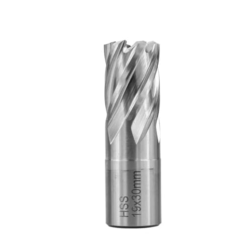Shank HSS Annular Drill Bit 12-42x30mm TiN Coated Hollow Drill Bit for Metal Cutting Weldon Shank Core Drill Bit (19x30mm) - size: 19x30mm